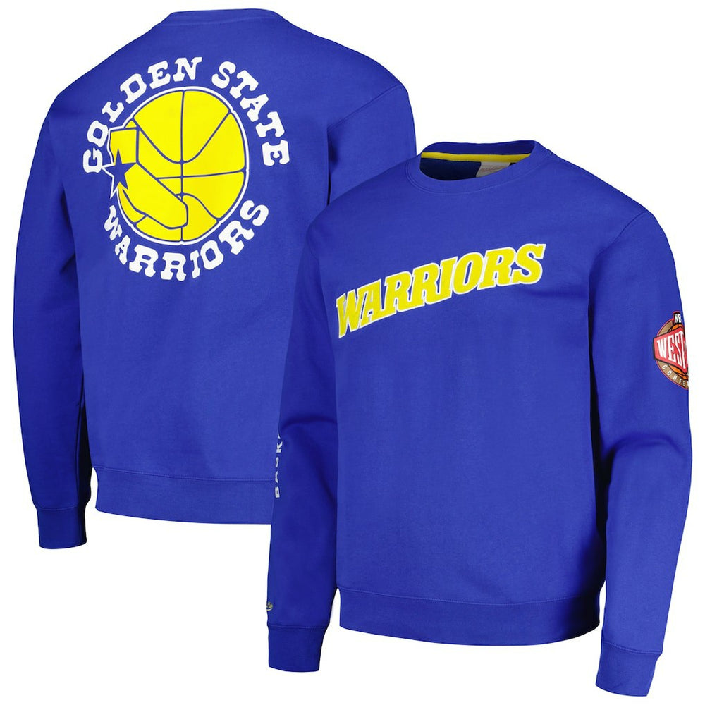Golden State Warriors Hardwood Classics There and Back Pullover Sweatshirt Royal