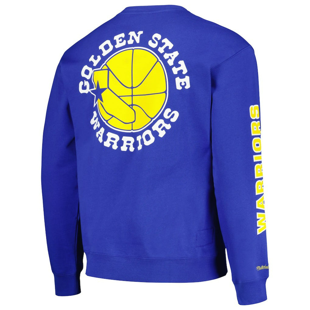 Golden State Warriors Hardwood Classics There and Back Pullover Sweatshirt Royal