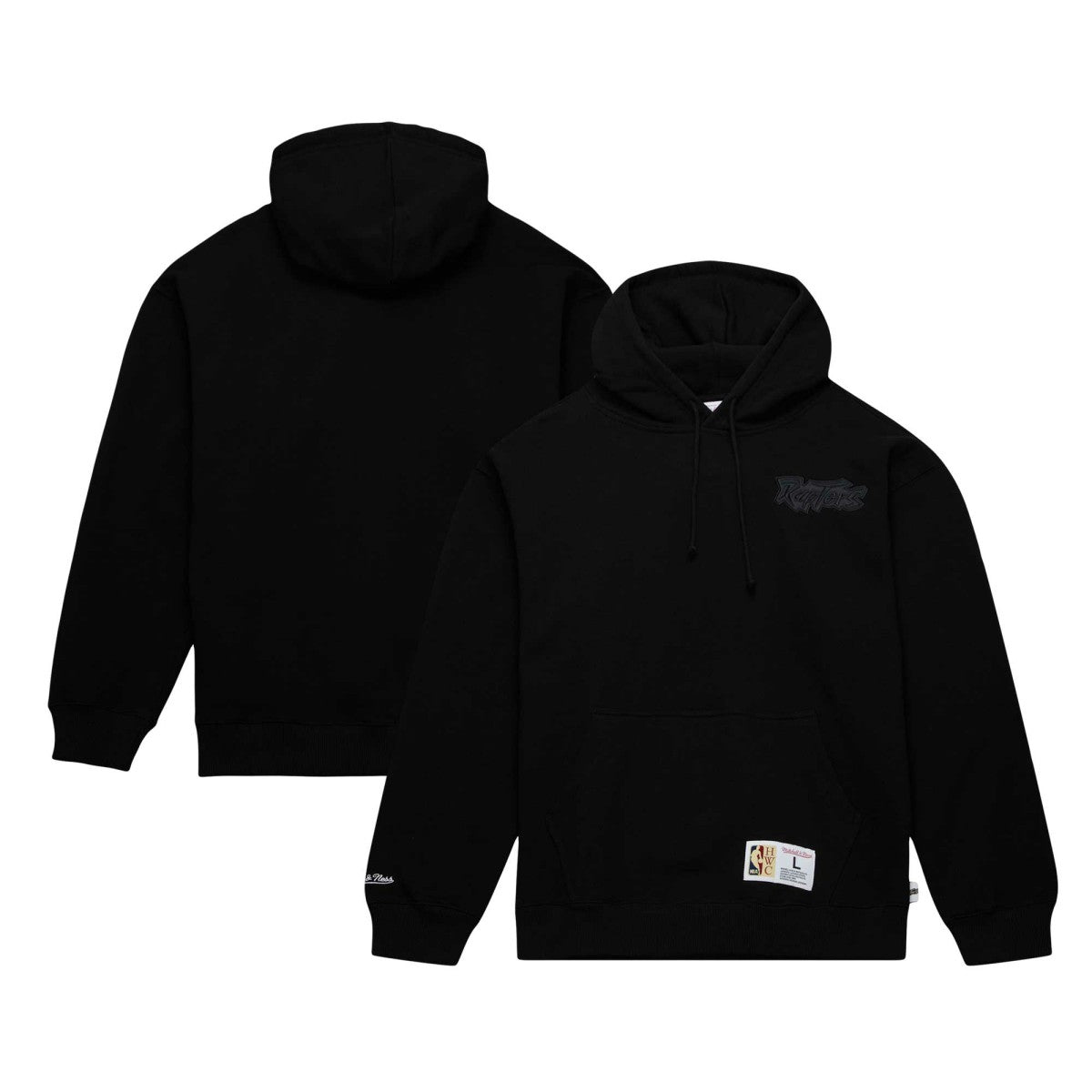 Toronto Raptors Hardwood Classics Tonal Pullover Hoodie Black