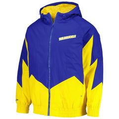 Golden State Warriors Hardwood Classics Retro Quilted Raglan Full-Zip Hoodie Royal