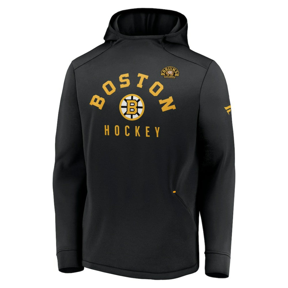 NHL Boston Bruins Fanatics Centennial Lockup Authentic Pro Pullover Hoodie - Black