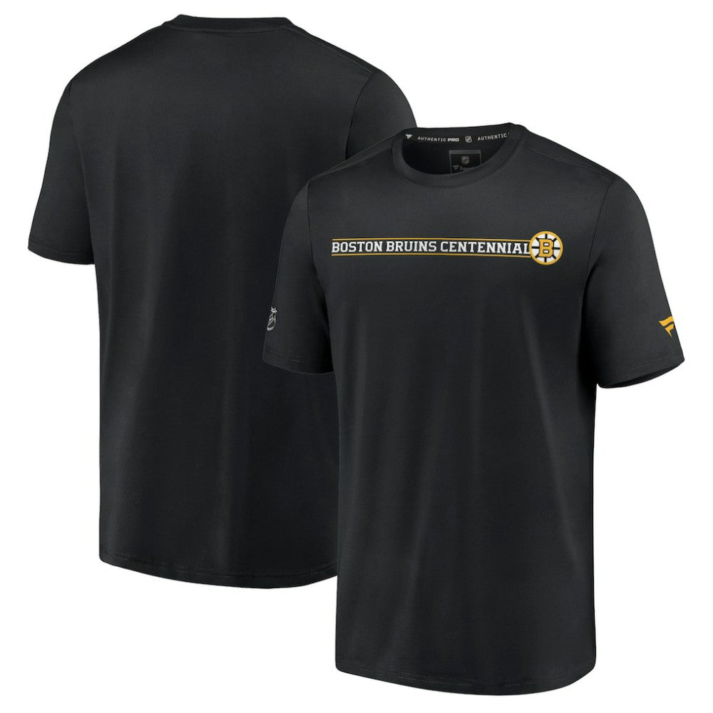 NHL Boston Bruins Fanatics Authentic Pro Centennial Banner T-Shirt - Black