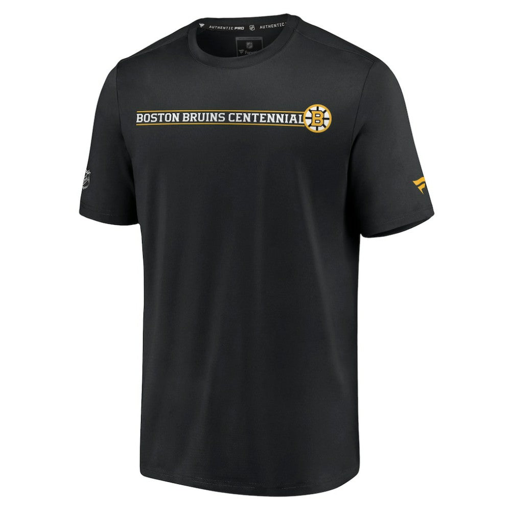 NHL Boston Bruins Fanatics Authentic Pro Centennial Banner T-Shirt - Black