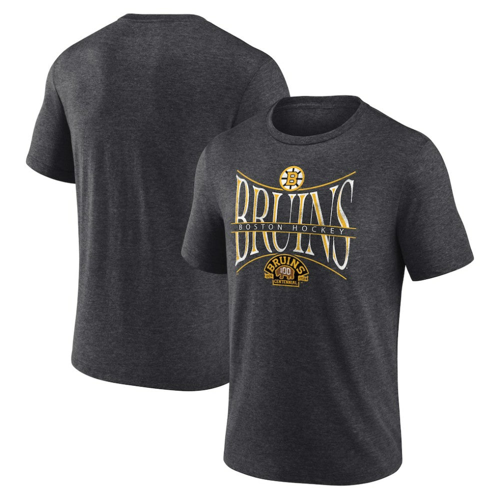 NHL Boston Bruins Fanatics Centennial Hockey Tri-Blend T-Shirt - Heather Charcoal