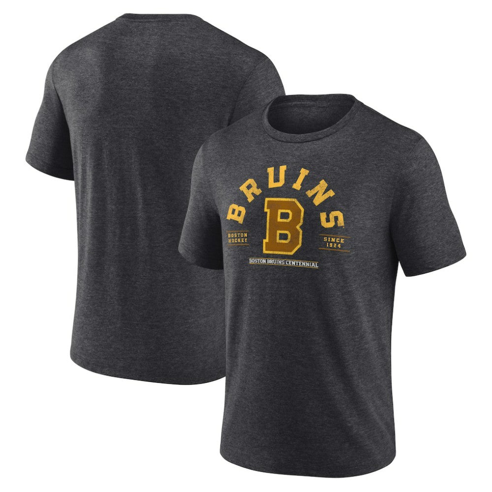NHL Boston Bruins Fanatics Centennial The Early Years Tri-Blend T-Shirt - Heather Charcoal