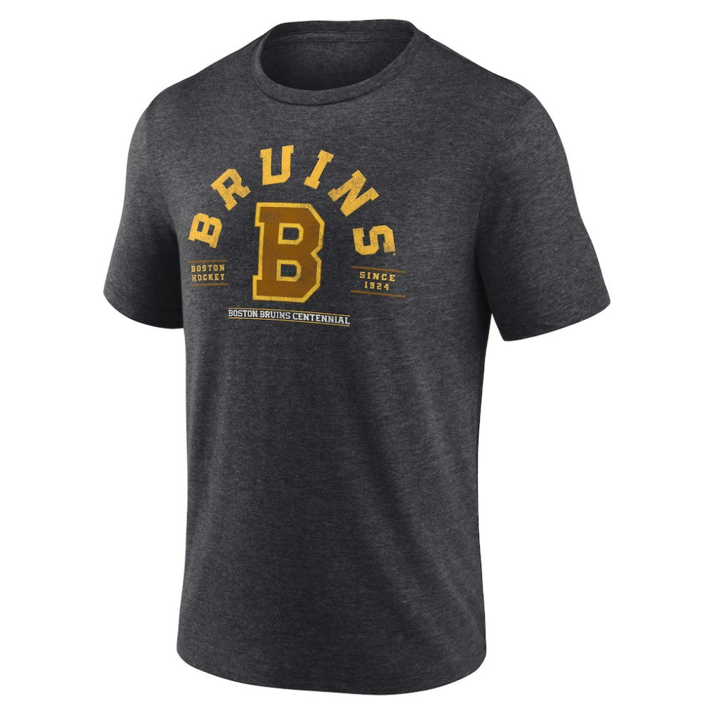 NHL Boston Bruins Fanatics Centennial The Early Years Tri-Blend T-Shirt - Heather Charcoal