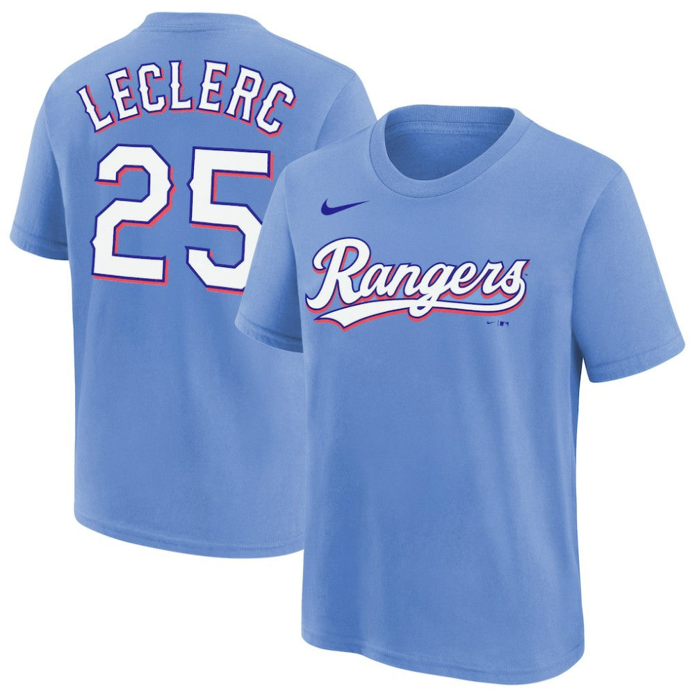 Jose Leclerc Texas Rangers Nike Youth Name & Number T-Shirt - Light Blue T-shirts