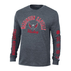 NHL Washington Capitals Champion Multi-Logo Tri-Blend Long Sleeve T-Shirt - Heather Navy