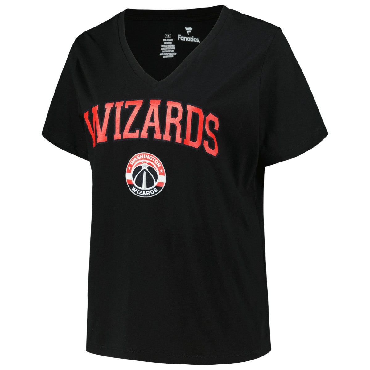 Washington Wizards Profile Women's Plus Size Arch Over Logo V-Neck T-Shirt Black