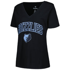 Memphis Grizzlies Profile Women's Plus Size Arch Over Logo V-Neck T-Shirt Black