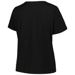 Milwaukee Bucks Profile Women's Plus Size Arch Over Logo V-Neck T-Shirt Black