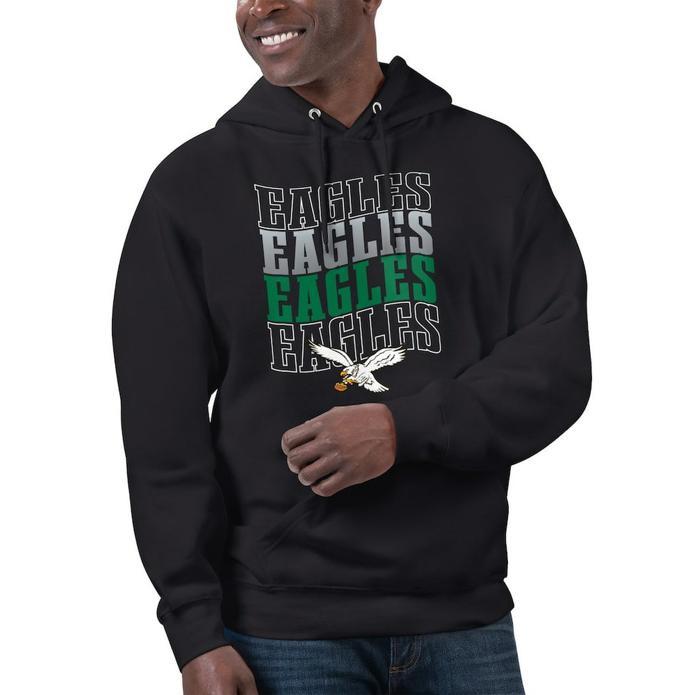Philadelphia Eagles Starter Unisex Throwback Name Drop Pullover Hoodie Black