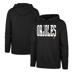 Baltimore Orioles '47 Dime Headline Pullover Hoodie - Black Hoodies