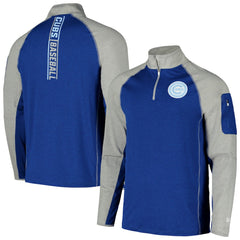 Chicago Cubs New Era Father's Day Raglan Quarter-Zip Top - Royal Tops