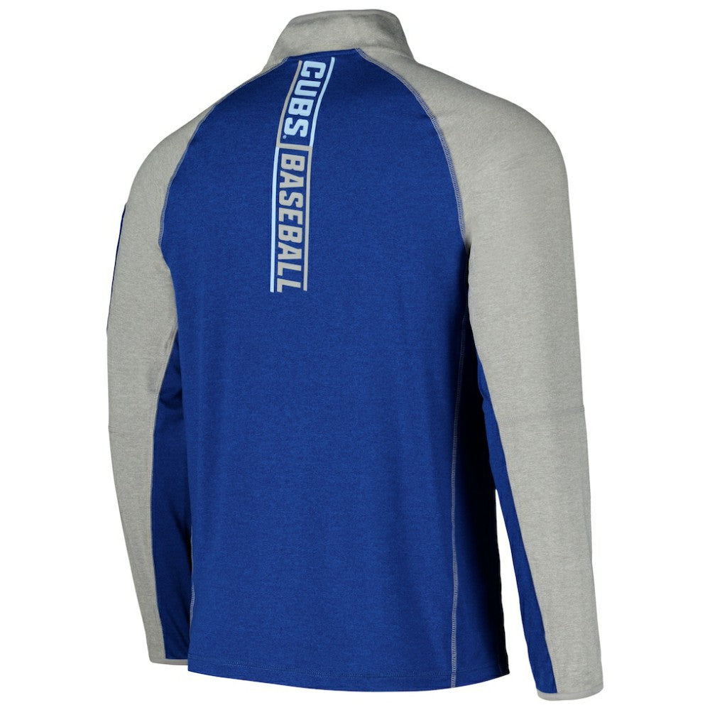 Chicago Cubs New Era Father's Day Raglan Quarter-Zip Top - Royal Tops