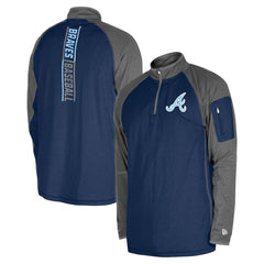 Atlanta Braves New Era Father's Day Raglan Quarter-Zip Top - Navy Tops