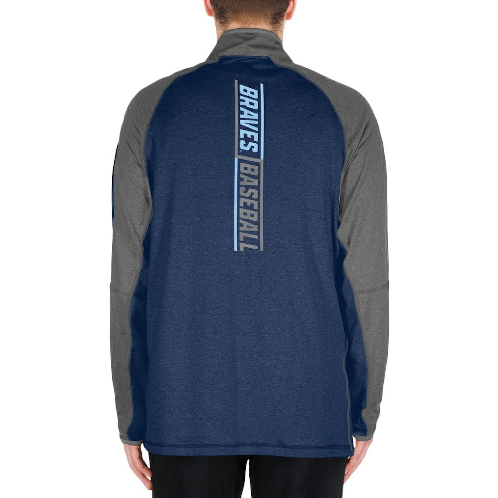 Atlanta Braves New Era Father's Day Raglan Quarter-Zip Top - Navy Tops