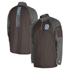San Diego Padres New Era Father's Day Raglan Quarter-Zip Top - Brown Tops