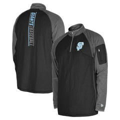 San Francisco Giants New Era Father's Day Raglan Quarter-Zip Top - Black Tops