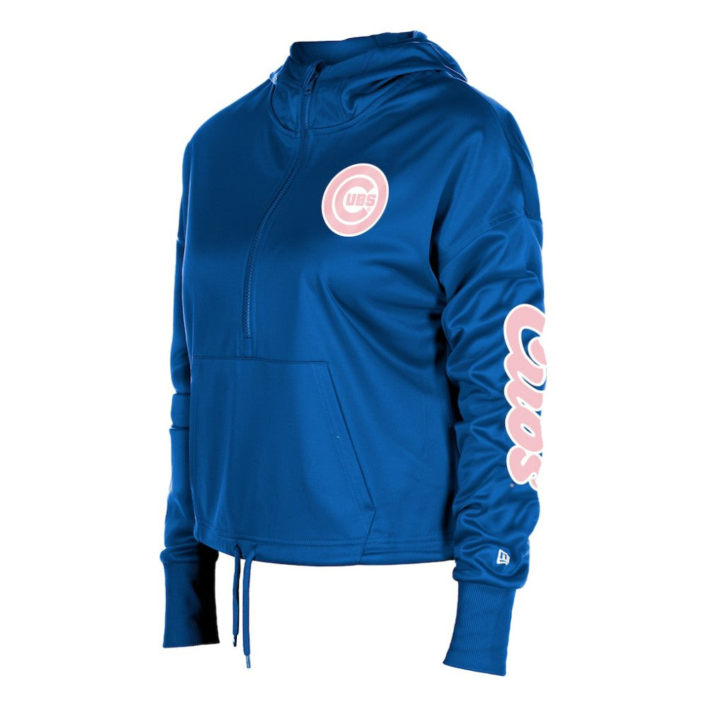 Chicago Cubs New Era Women's Half-Zip Hoodie - Royal Hoodies