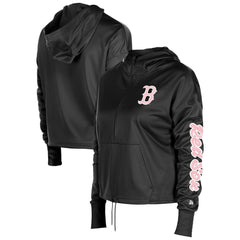 Boston Red Sox New Era Women's Half-Zip Hoodie - Black Hoodies