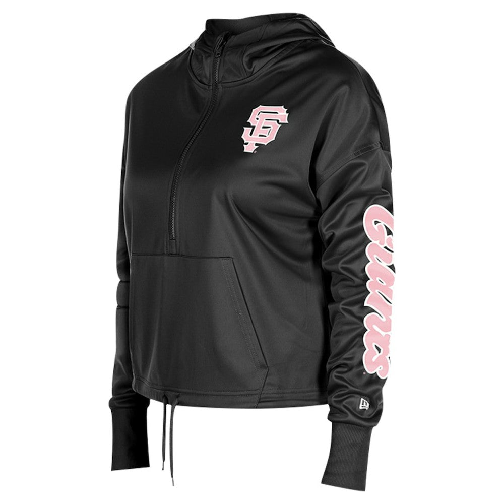 San Francisco Giants New Era Women's Half-Zip Hoodie - Black Hoodies