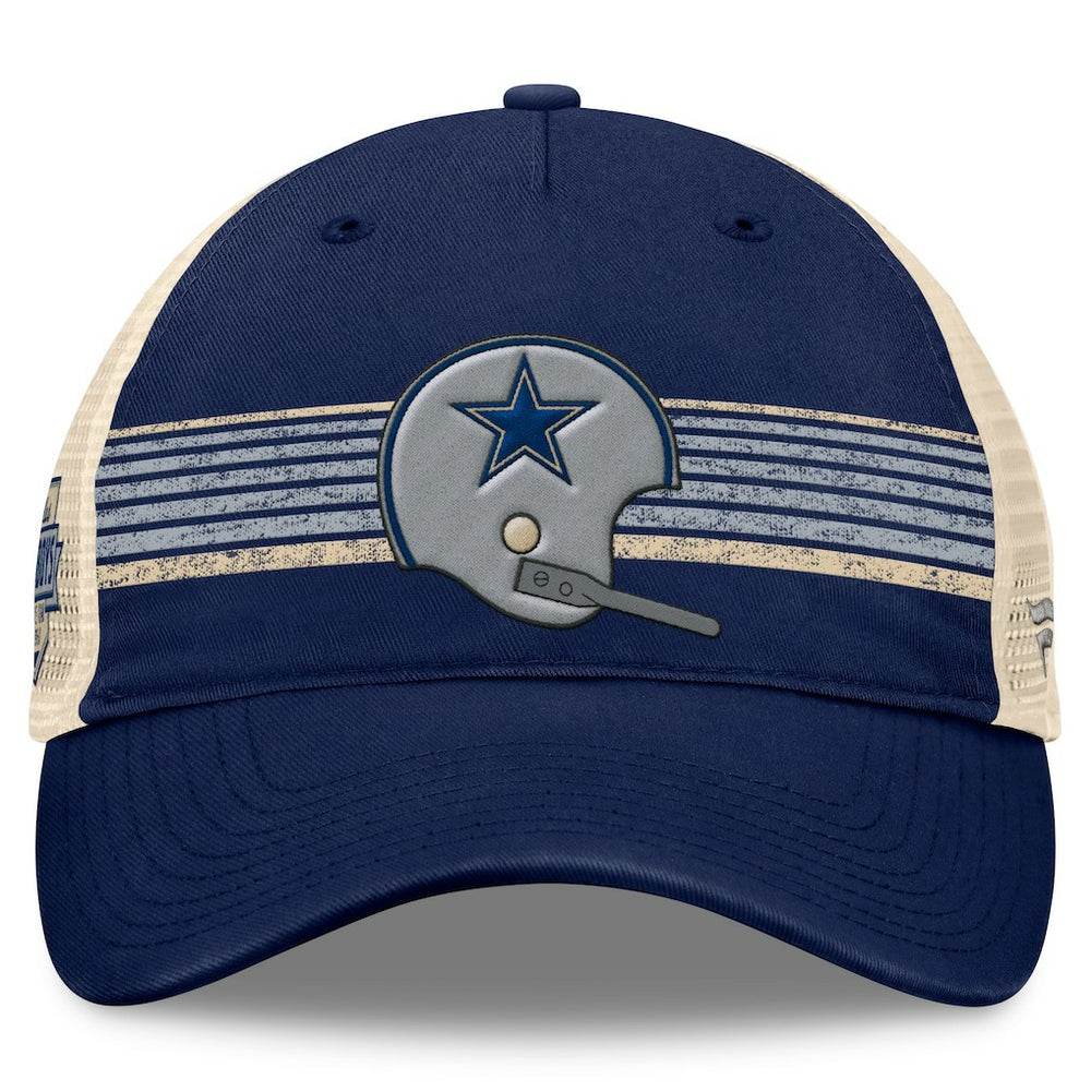 Dallas Cowboys Retro Fundamentals Stripes Trucker Adjustable Hat Navy/Natural