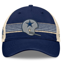 Dallas Cowboys Retro Fundamentals Stripes Trucker Adjustable Hat Navy/Natural