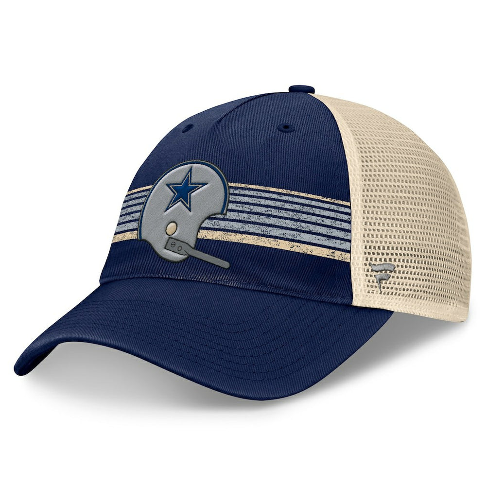 Dallas Cowboys Retro Fundamentals Stripes Trucker Adjustable Hat Navy/Natural