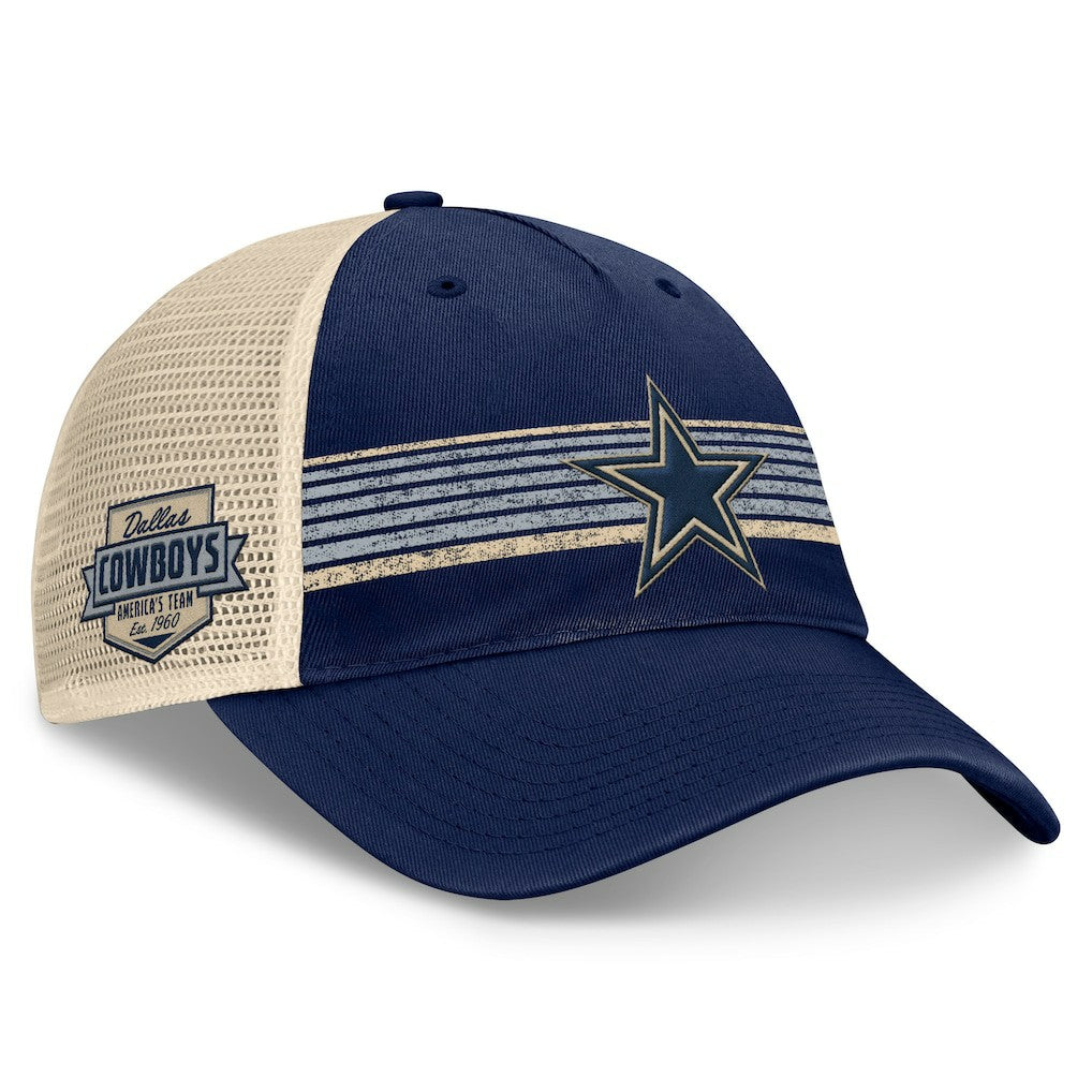 Dallas Cowboys Fundamentals Stripes Trucker Adjustable Hat Navy/Natural