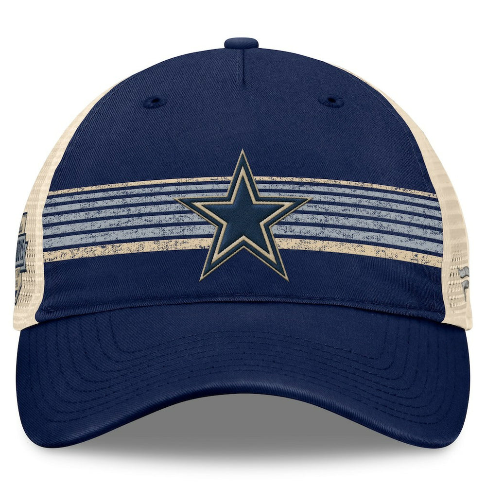 Dallas Cowboys Fundamentals Stripes Trucker Adjustable Hat Navy/Natural