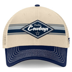 Dallas Cowboys Fundamentals Diamond Stripes Trucker Adjustable Hat Stone/Navy