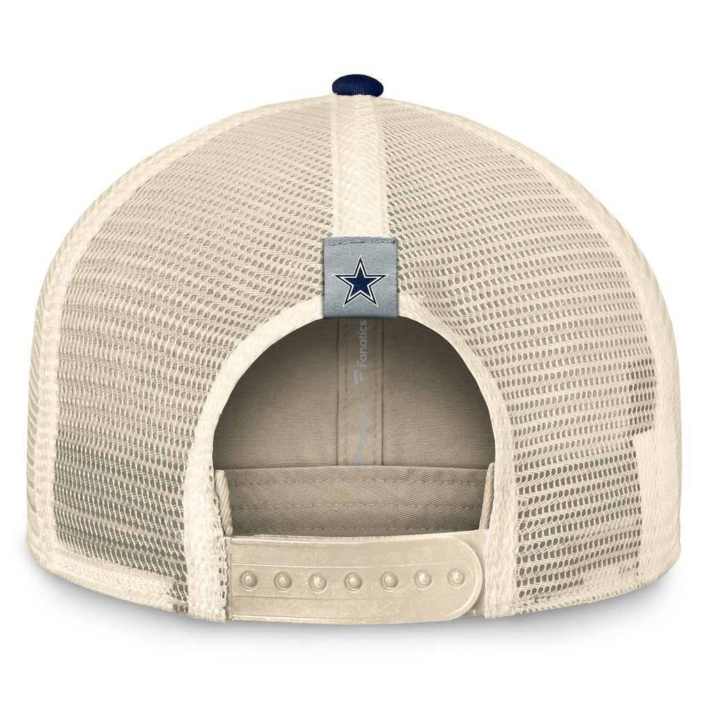 Dallas Cowboys Fundamentals Diamond Stripes Trucker Adjustable Hat Stone/Navy
