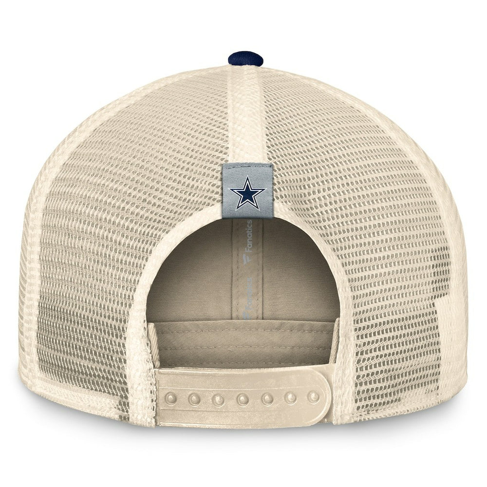 Dallas Cowboys Fundamentals Diamond Stripes Trucker Adjustable Hat Stone/Navy