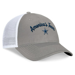 Dallas Cowboys Women's Fundamentals Slogan Trucker Adjustable Hat Gray/White