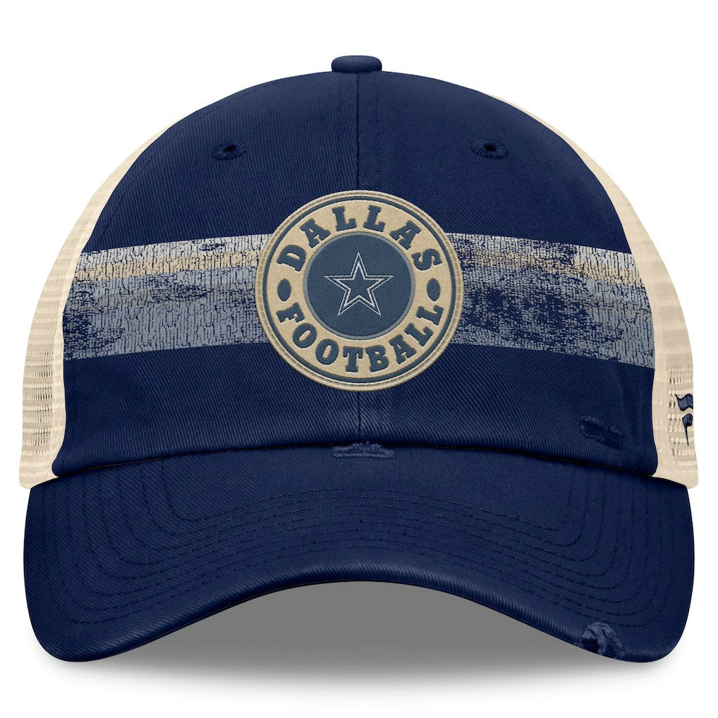 Dallas Cowboys Heritage Facemask Trucker Adjustable Hat Navy/Natural