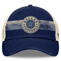 Dallas Cowboys Heritage Facemask Trucker Adjustable Hat Navy/Natural