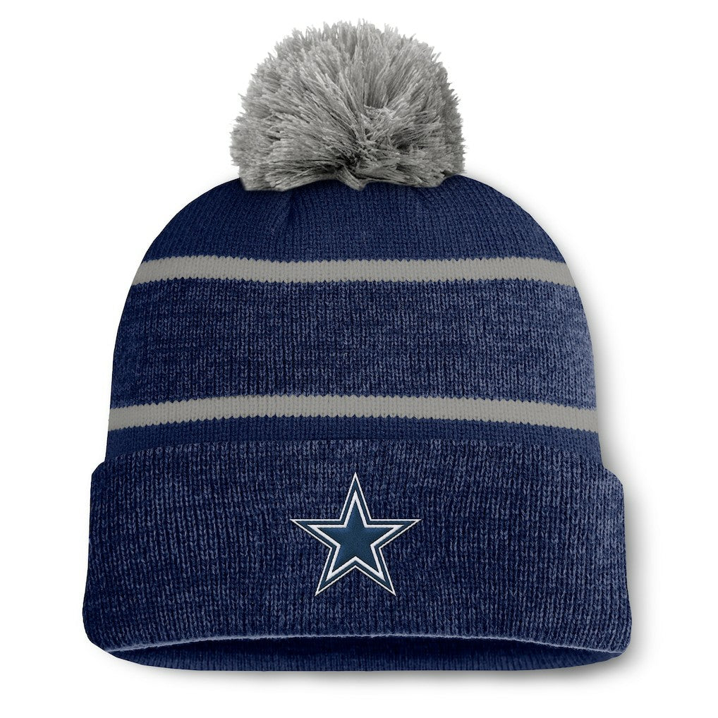 Dallas Cowboys Fundamentals Holding Cuffed Knit Hat with Pom Navy