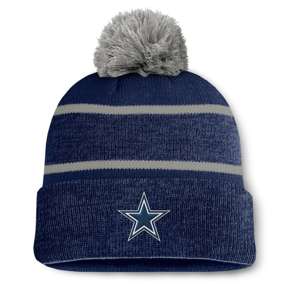 Dallas Cowboys Fundamentals Holding Cuffed Knit Hat with Pom Navy
