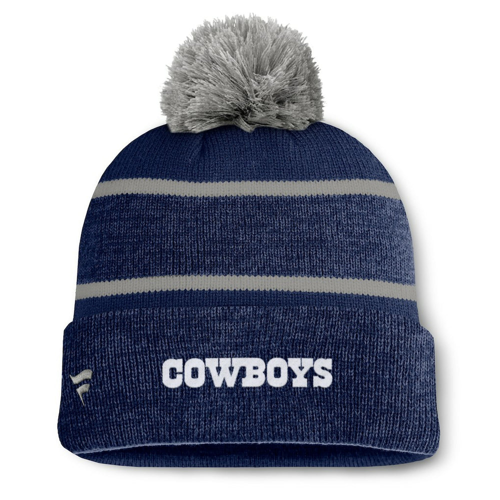 Dallas Cowboys Fundamentals Holding Cuffed Knit Hat with Pom Navy