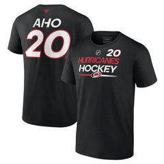 NHL Sebastian Aho Carolina Hurricanes Fanatics  Authentic Pro Prime Name & Number T-Shirt - Black