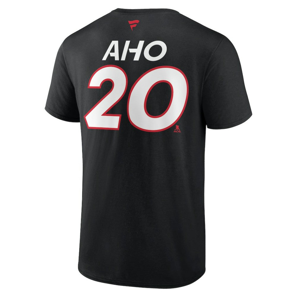 NHL Sebastian Aho Carolina Hurricanes Fanatics  Authentic Pro Prime Name & Number T-Shirt - Black