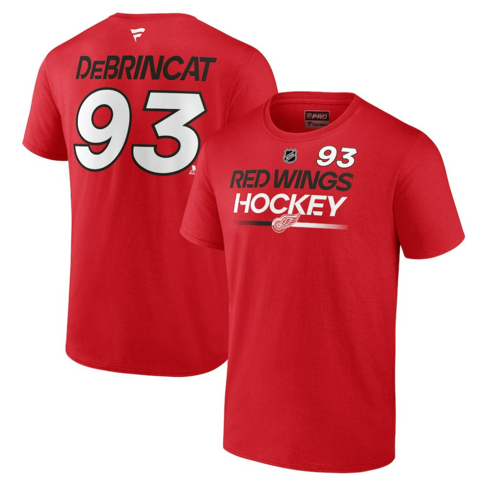 NHL Alex DeBrincat Detroit Red Wings Fanatics  Authentic Pro Prime Name & Number T-Shirt - Red