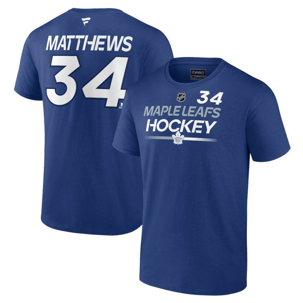 NHL Auston Matthews Toronto Maple Leafs Fanatics  Authentic Pro Prime Name & Number T-Shirt - Blue