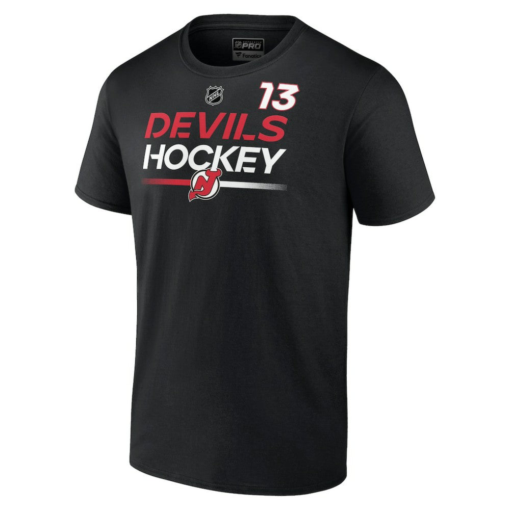 NHL Nico Hischier New Jersey Devils Fanatics  Authentic Pro Prime Name & Number T-Shirt - Black
