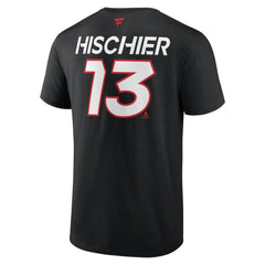 NHL Nico Hischier New Jersey Devils Fanatics  Authentic Pro Prime Name & Number T-Shirt - Black