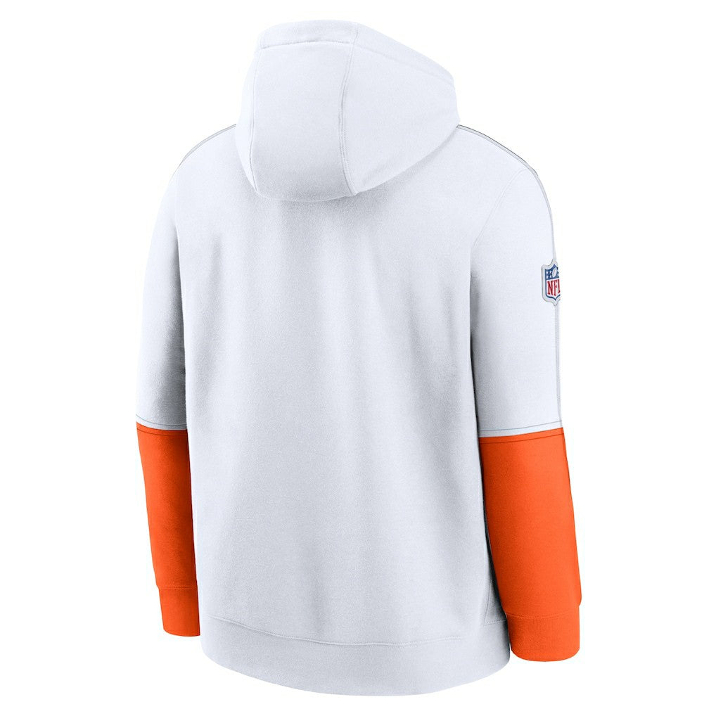Cleveland Browns Throwback Logo Club Tri-Blend Pullover Hoodie White