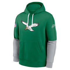 Philadelphia Eagles Throwback Logo Club Tri-Blend Pullover Hoodie Kelly Green