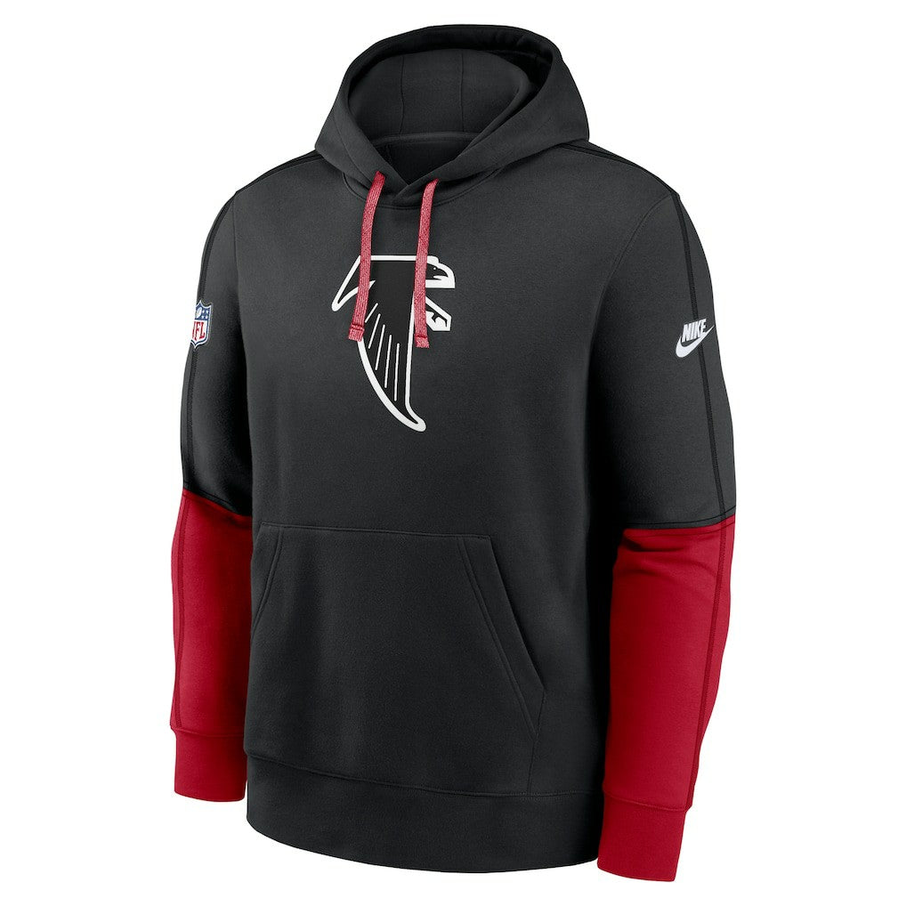 Atlanta Falcons Throwback Logo Club Tri-Blend Pullover Hoodie Black