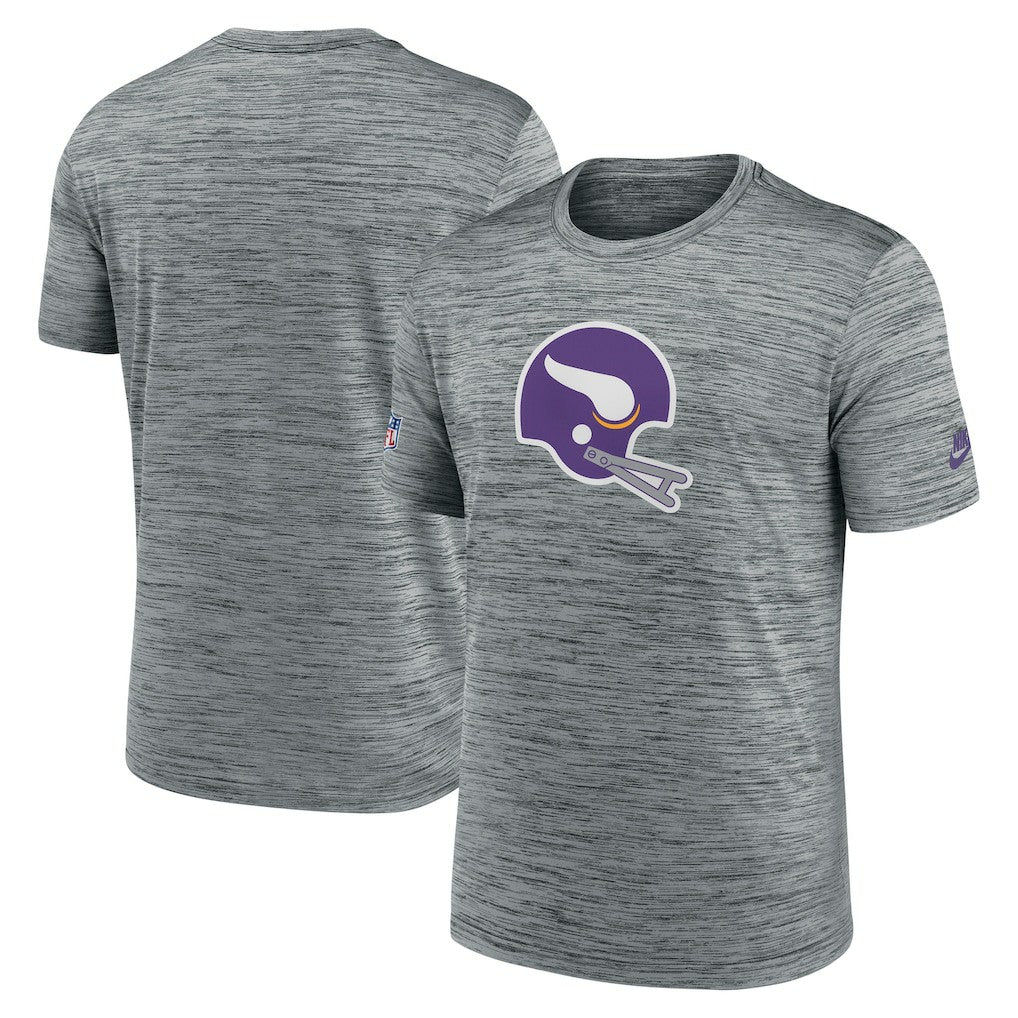 Minnesota Vikings Sideline Velocity Throwback Logo Dri-FIT T-Shirt Gray